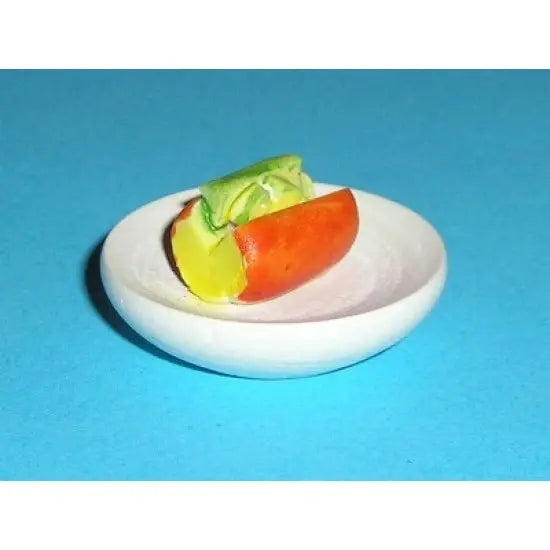 Baguette on a white plate F006 - Paper-chain Models and Hobbies