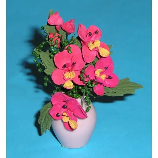 Red Flowers in Pink Vase - Paper-chain Models and Hobbies