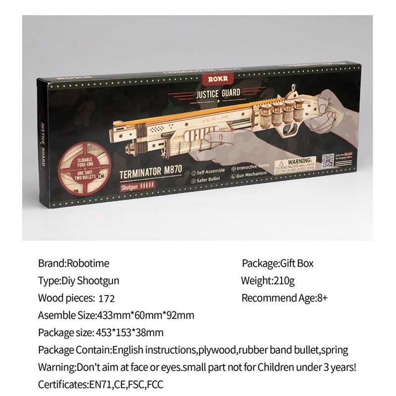 Terminator M870 Wooden Toy Gun - Paper-chain Models and Hobbies