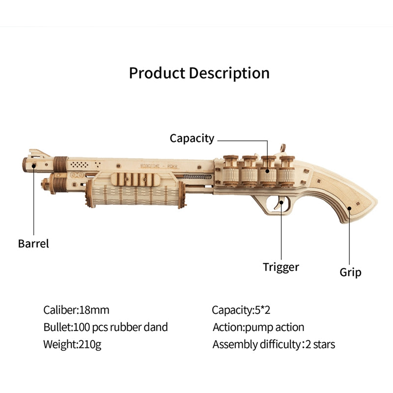 Terminator M870 Wooden Toy Gun - Paper-chain Models and Hobbies