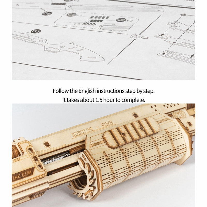 Terminator M870 Wooden Toy Gun - Paper-chain Models and Hobbies