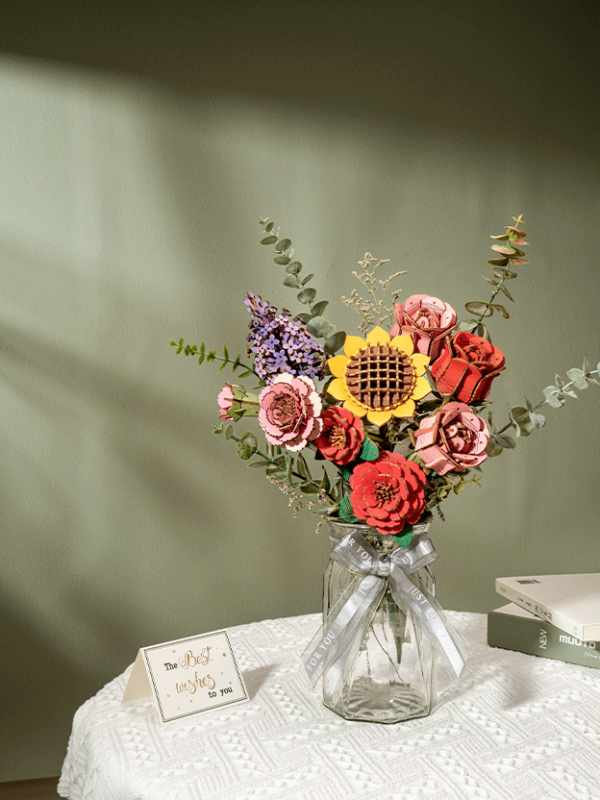 Wooden Flower Bouquet - Paper-chain Models and Hobbies