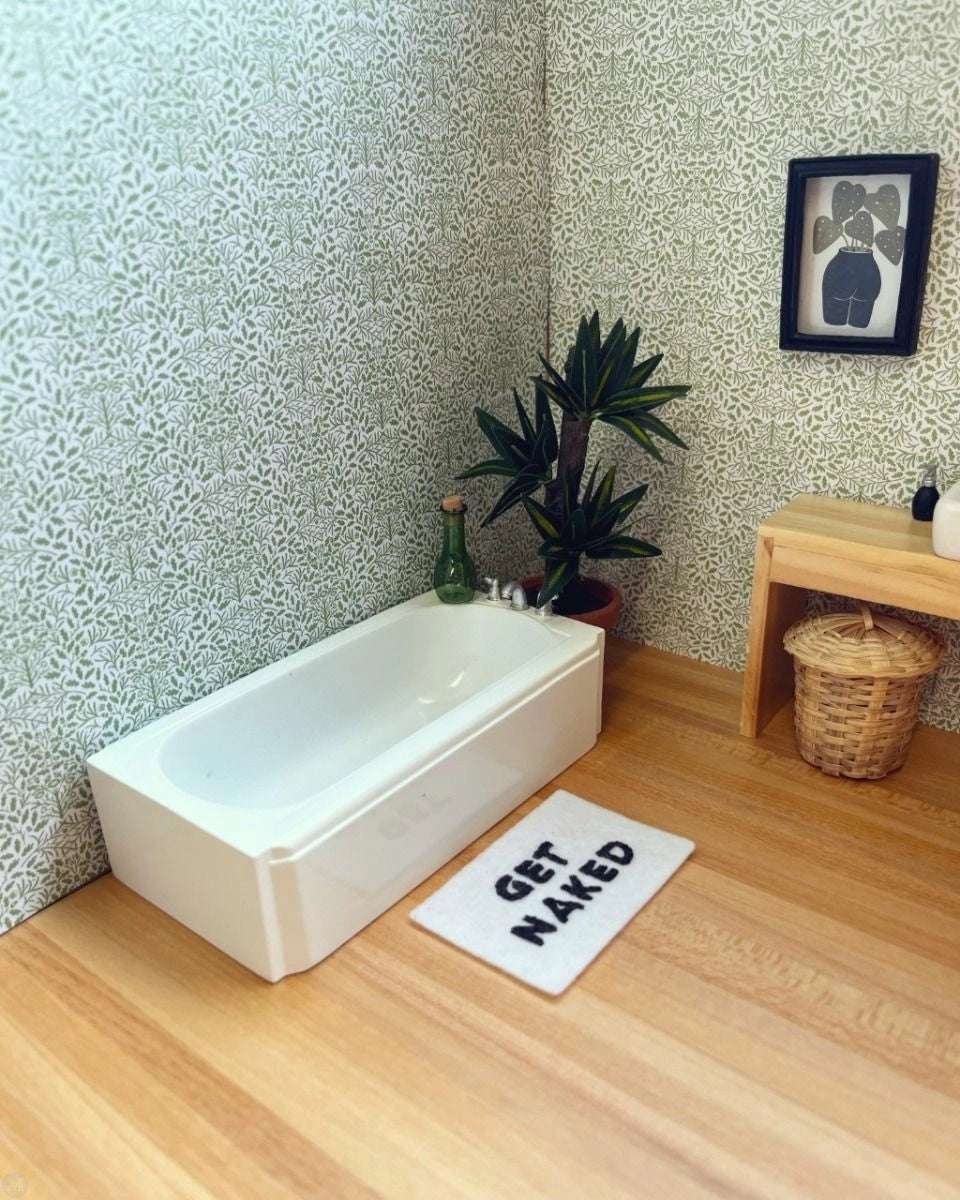 White Get Naked Bath Mat - Paper-chain Models and Hobbies