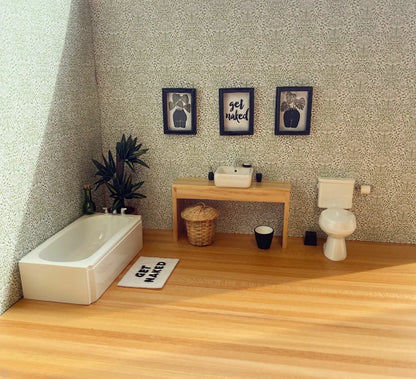 White Get Naked Bath Mat - Paper-chain Models and Hobbies